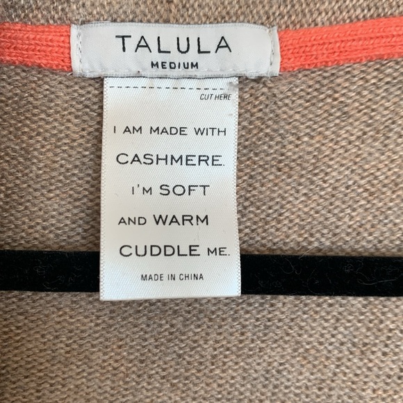 Talula tan cashmere open cardigan - Picture 2 of 6
